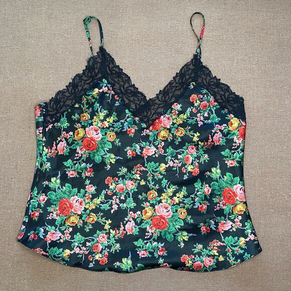 Victoria's Secret Gold Label VTG spagghetti Strap Cropped Cami floral Small - Picture 1 of 10